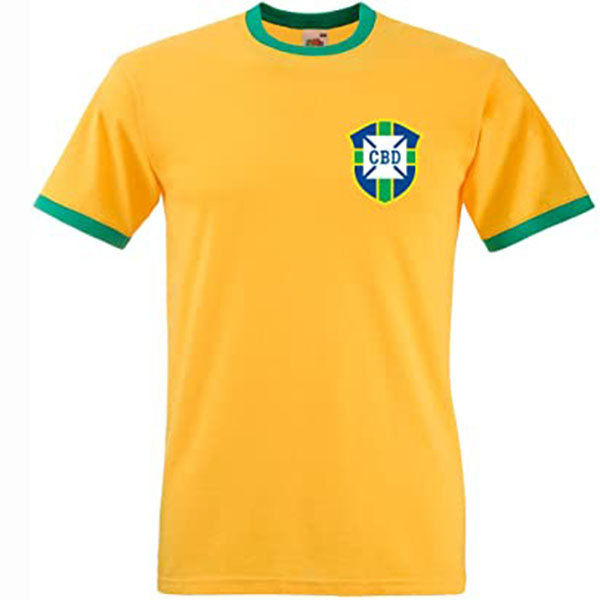 Brasile la prima maglia da calcio da uomo della prima divisa da calcio della maglia del 1970